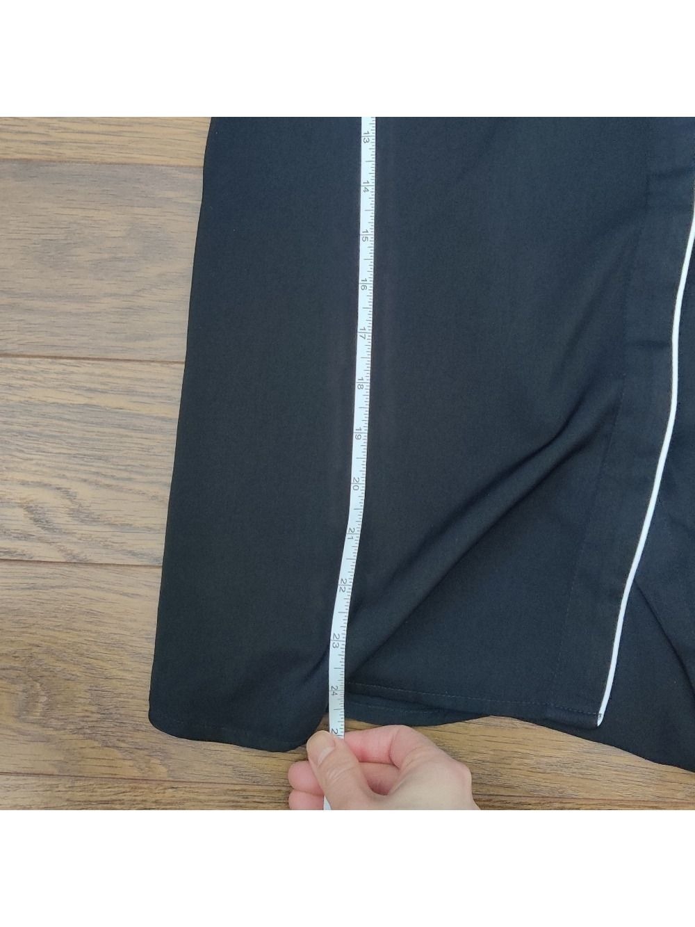 *Joe Fresh Black Satin Pajama Top White Piping Button Down Size M - Picture 7 of 7